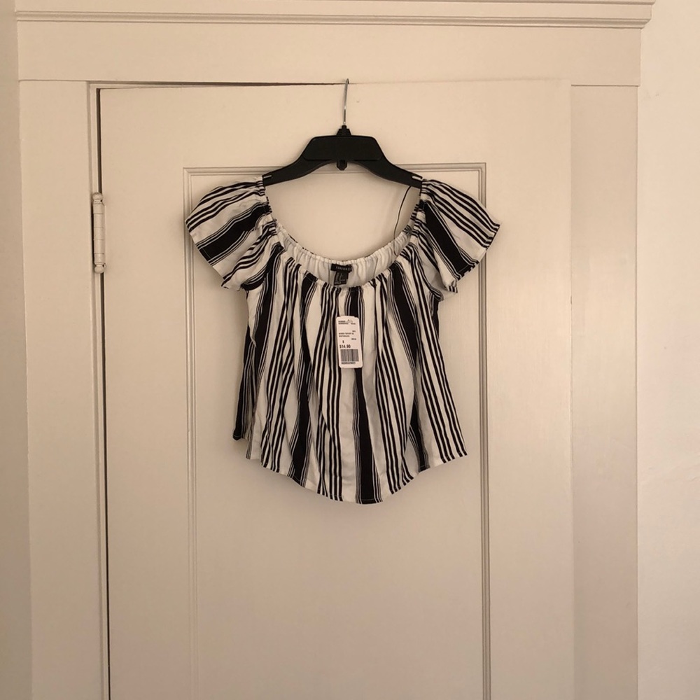 Forever 21 striped off the shoulder shirt
